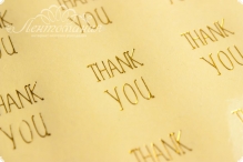 Наклейка для упаковки фигурная "THANK YOU", 21х22мм прозрачная