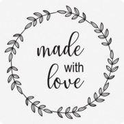 Наліпки для пакування 4см круглі білі Made with love, 10 штук