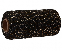 Шнур хлопковый 1,8мм черный с золотым люрексом