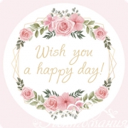 Наклейка для упаковки 40мм Wish you a happy day