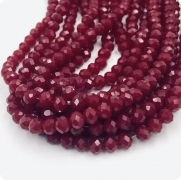 Намистини кришталеві 6*4мм непрозорі Wine red, 10шт