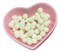 Помпони велюрові 8мм Milk yellow 10, 50шт