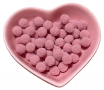 Помпони велюрові 8мм Bean pink 42, 50 штук