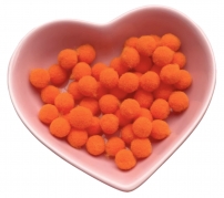 Помпони велюрові 8мм Orange 40, 50 штук